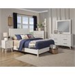 Allora Mid Century Modern Queen Panel Bed in White