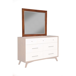 Allora Mid Century Wood Mirror in Acorn (Brown)