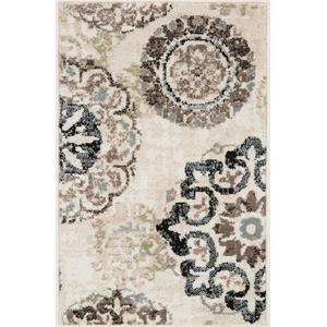 allora contemporary floral mid-century area rug in beige