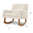 Allora Polyester Fabric Upholstered Rocker in White Boucle with Light Legs