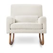 Allora Polyester Fabric Upholstered Rocker in White Boucle with Light Legs