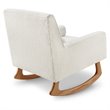 Allora Polyester Fabric Upholstered Rocker in White Boucle with Light Legs