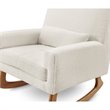 Allora Polyester Fabric Upholstered Rocker in White Boucle with Light Legs