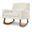 Allora Polyester Fabric Upholstered Rocker in White Boucle with Light Legs