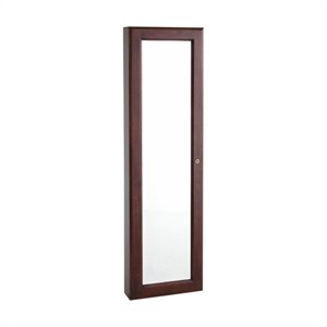 allora wall-mount jewelry mirror in cherry