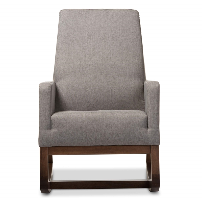 Allora Upholstered Rocker and Ottoman in Gray