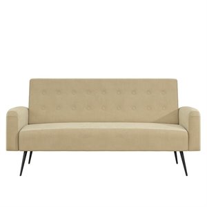allora velvet futon convertible sofa bed and couch