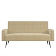 Allora Velvet Futon Convertible Sofa Bed Couch in Ivory