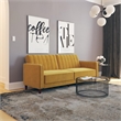 Allora Tufted Transitional Velvet Futon in Mustard Yellow
