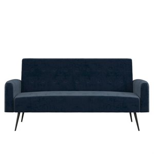 allora velvet futon convertible sofa bed and couch