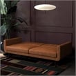 Allora Modern Adjustable Faux Leather Futon Sofa Bed in Camel Tan