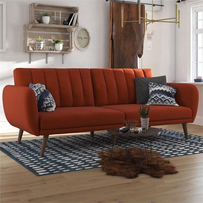 Allora Linen Futon in Persimmon Orange