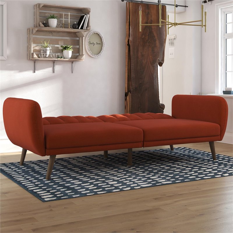 Allora Linen Futon in Persimmon Orange