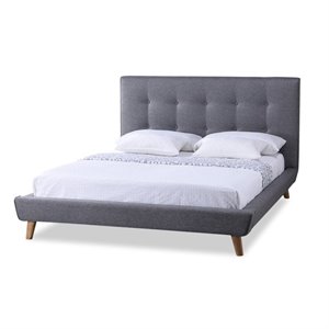 allora upholstered queen platform bed in gray