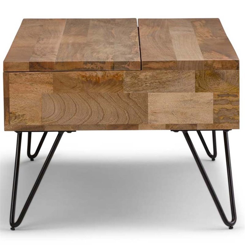 Allora Rectangle Wood Lift Top Coffee Table in Natural/Black