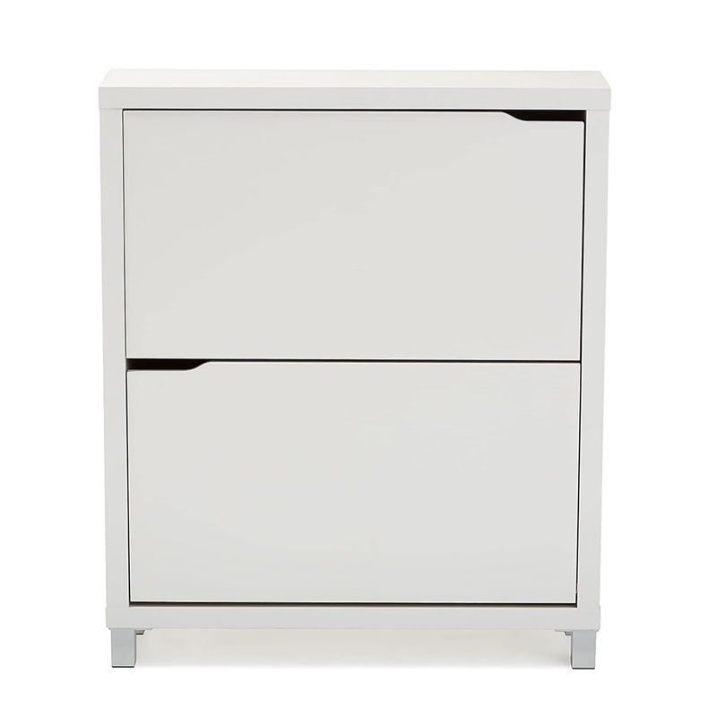 Allora Modern Shoe Cabinet in White