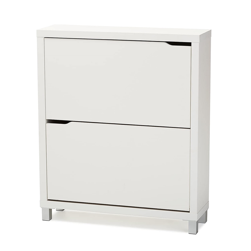 Allora Modern Shoe Cabinet in White