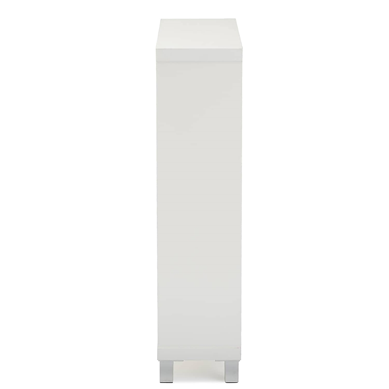 Allora Modern Shoe Cabinet in White