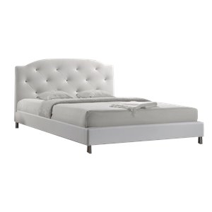 allora upholstered queen platform bed in white
