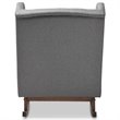 Allora Tufted Wingback Rocker in Gray and Dark Walnut