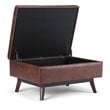 Allora Faux Leather Storage Coffee Table in Saddle Brown