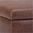 Allora Faux Leather Storage Coffee Table in Saddle Brown