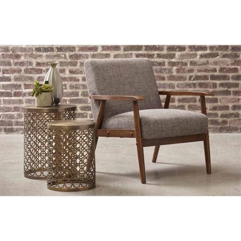 Allora Wood Frame Accent Chair in Brown