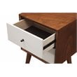 Allora 2 Drawer Two Tone Wood Nightstand in Acorn-White