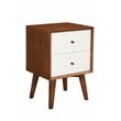 Allora 2 Drawer Two Tone Wood Nightstand in Acorn-White
