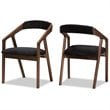 Allora 5 Piece Round Dining Set in Black and Walnut Brown