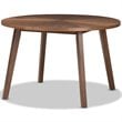 Allora 5 Piece Round Dining Set in Black and Walnut Brown