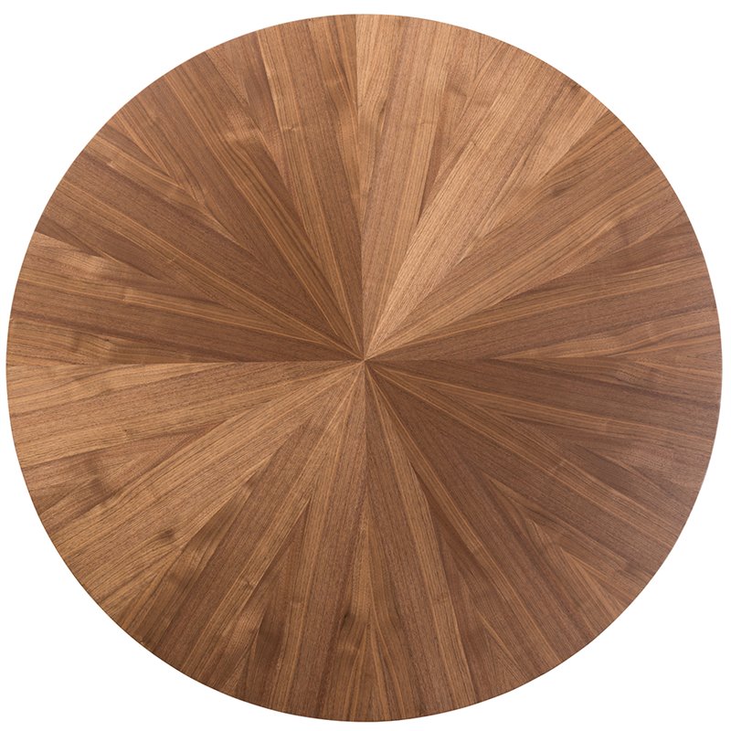 Allora 5 Piece Round Dining Set in Black and Walnut Brown