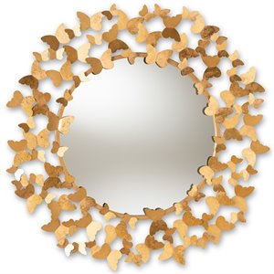 allora decorative butterfly wall mirror in gold