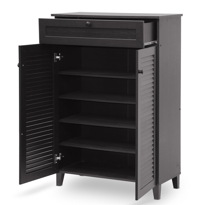 Allora 4 Shelf Shoe Cabinet in Espresso