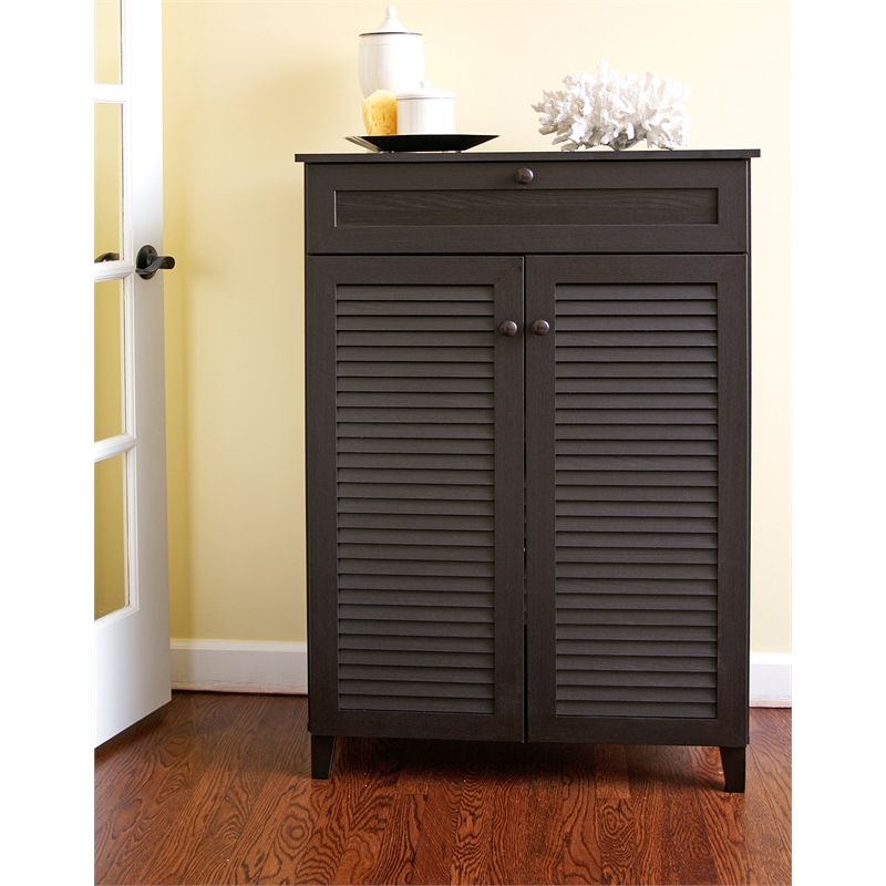 Allora 4 Shelf Shoe Cabinet in Espresso