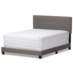 Allora Tufted Queen Panel Bed in Gray