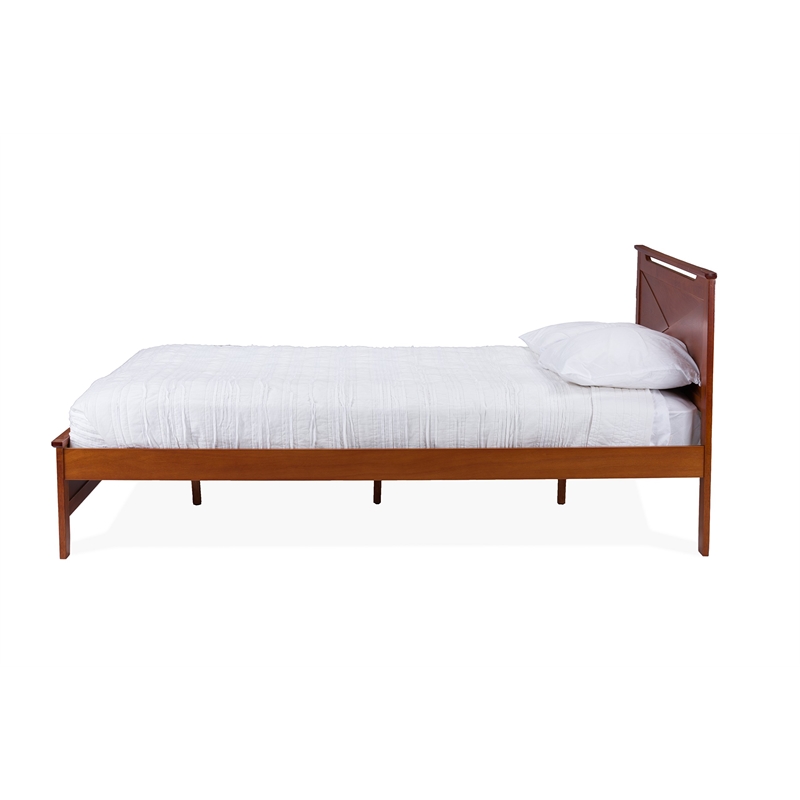 Allora Wood Twin Panel Bed in Antique Oak