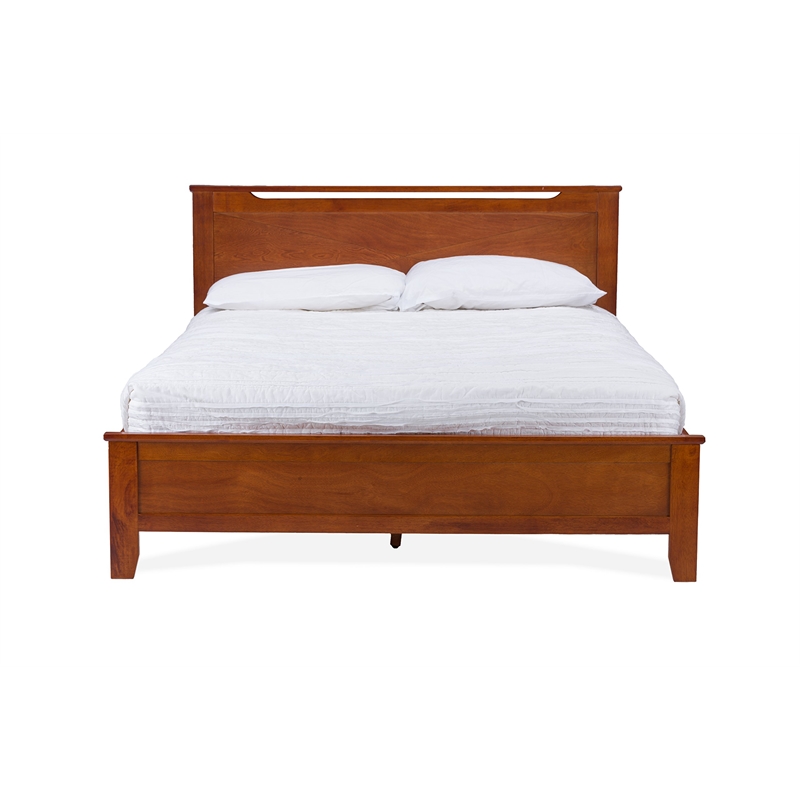 Allora Wood Twin Panel Bed in Antique Oak