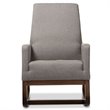 Allora Upholstered Rocker in Gray and Walnut
