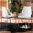 Allora Modern Plastic & Steel Dining Chair in White (Set of 2)