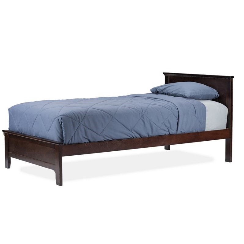 Allora Wood Twin Panel Bed in Cappuccino