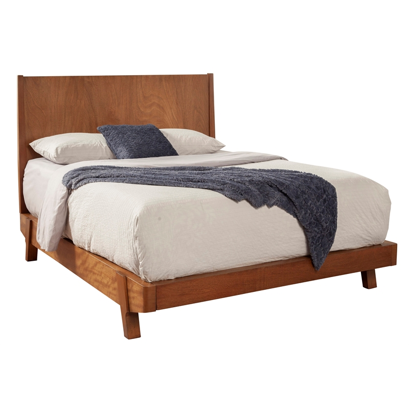 Allora Standard King Wood Platform Bed in Acorn (Brown)
