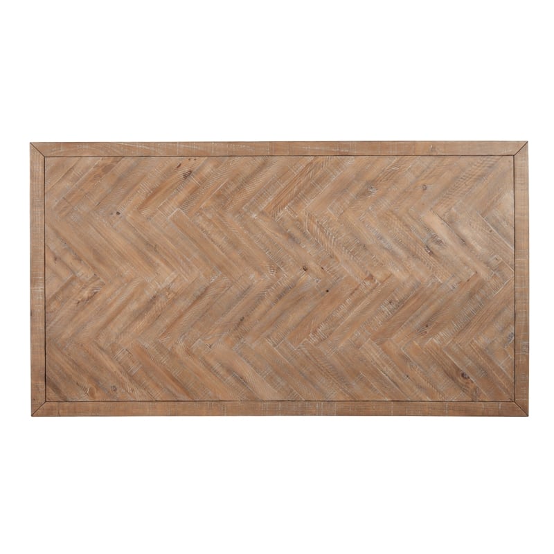 Allora Wood Fixed Top Dining Table in Weathered Natural (Brown)