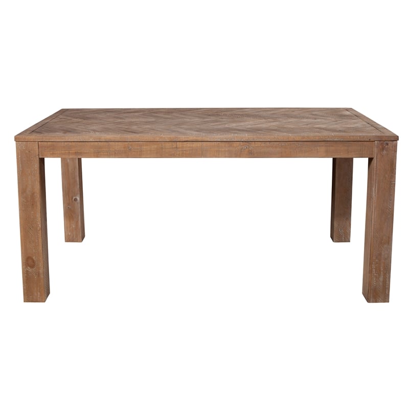 Allora Wood Fixed Top Dining Table in Weathered Natural (Brown)