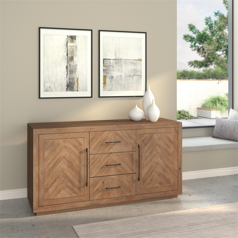 Allora Wood Dining Sideboard in Weathered Natural (Brown)