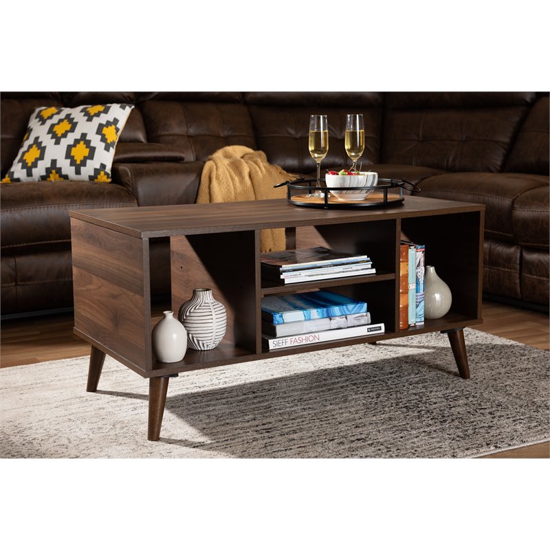 Allora Contemporary Brown Finished Coffee Table