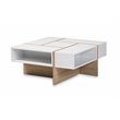 Allora Two-Tone White and Oak Finished Wood Coffee Table