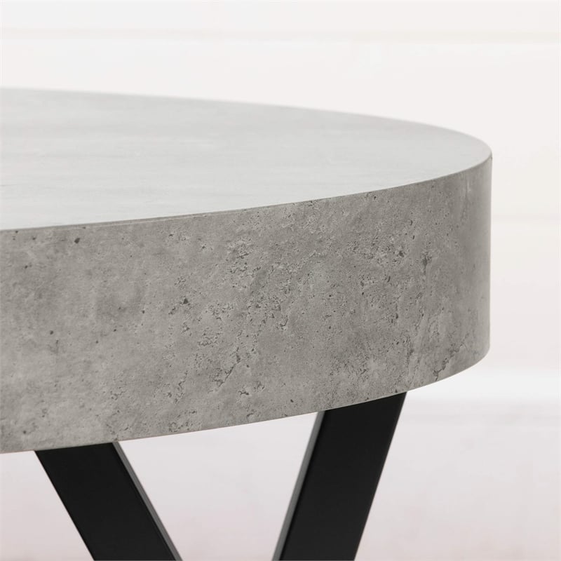 Allora Coffee Table-Concrete Gray and Black
