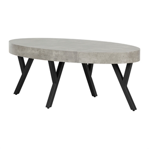 Allora Coffee Table-Concrete Gray and Black