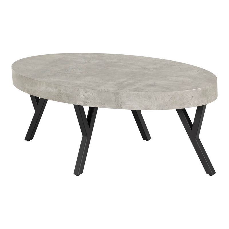 Allora Coffee Table-Concrete Gray and Black